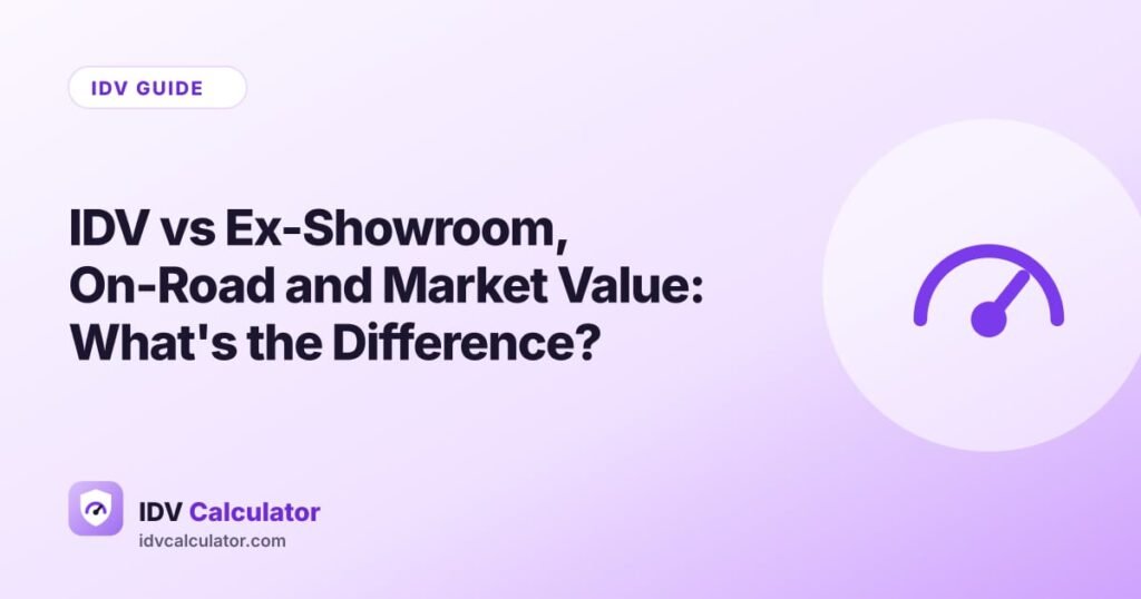 IDV vs Ex-Showroom, On-Road and Market Value: What's the Difference?